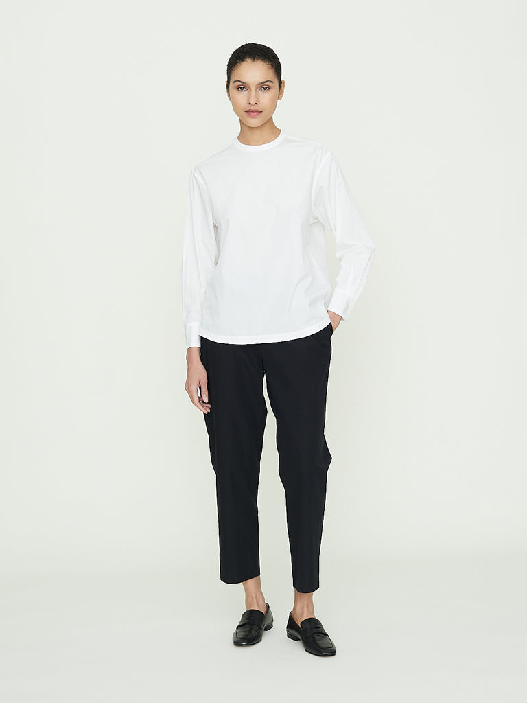 Arts & Science Back Tuck No Collar Blouse in Off White