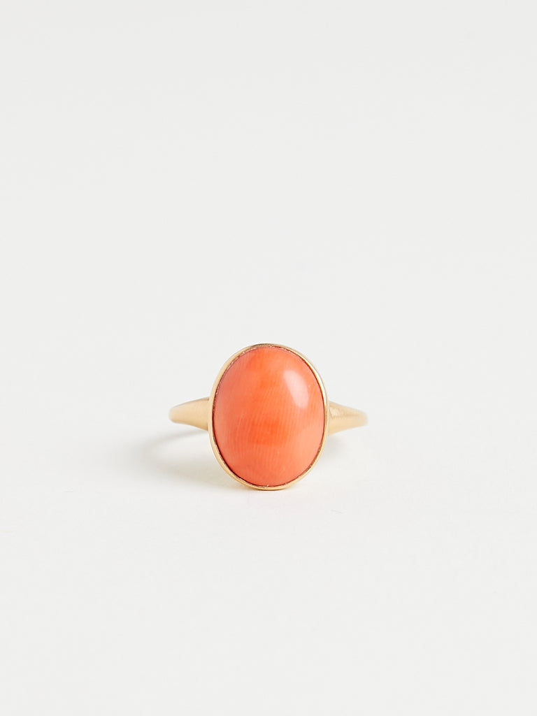 Anaconda Beauty Alone Ring in 18k Yellow Gold with 6.8ct Mediterranean Coral