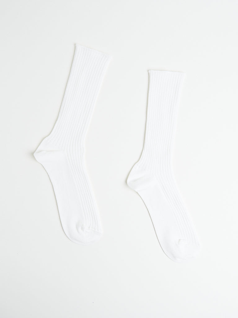 Auralee Giza High Gauge Socks in White