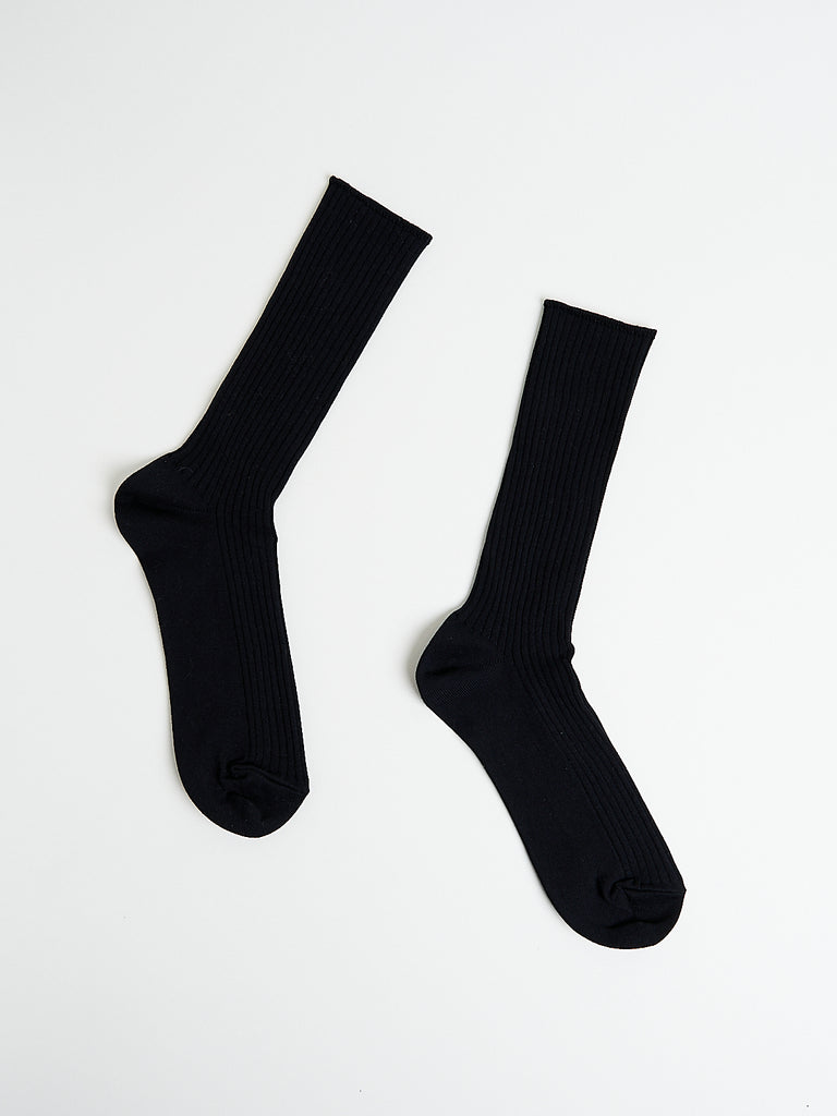 Auralee Giza High Gauge Socks in Black