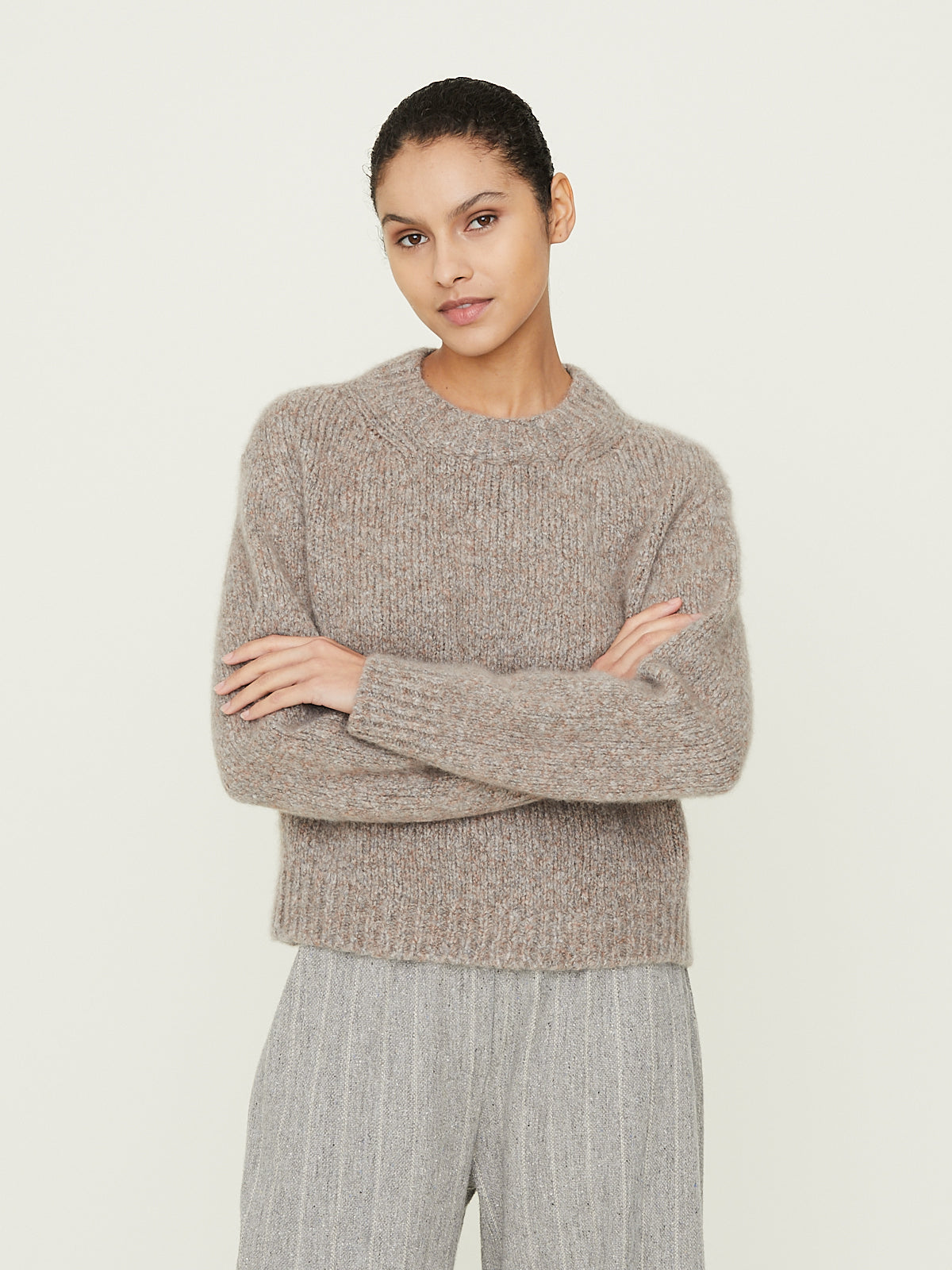 Meta Sweater in Grey Pink