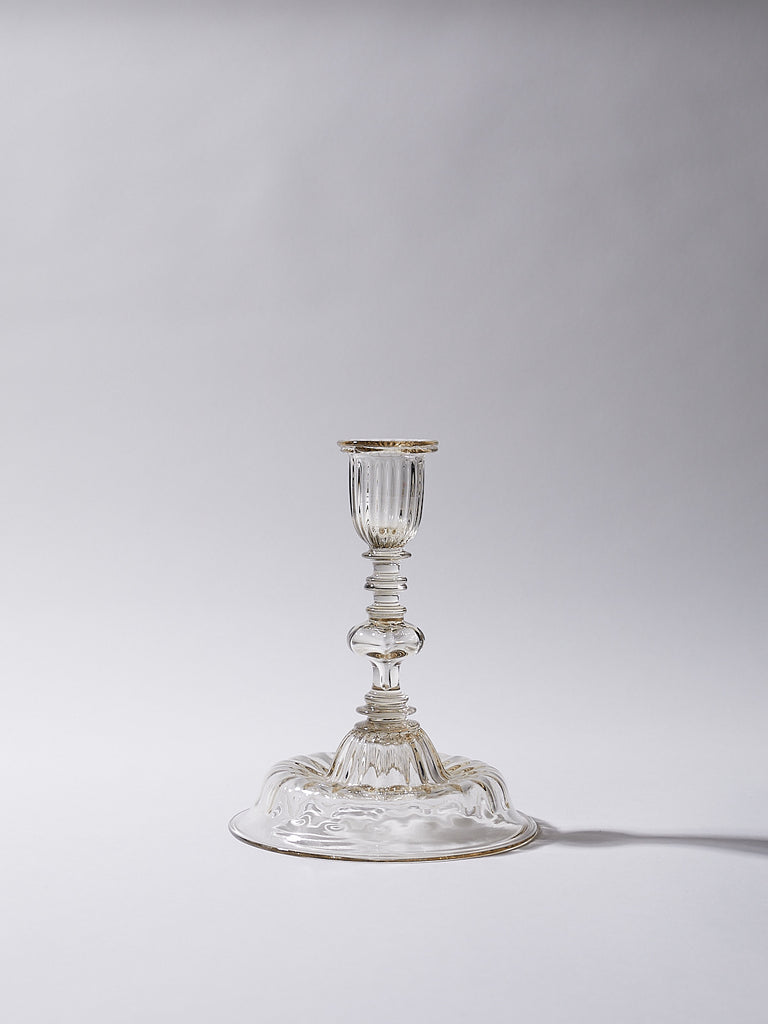 Bollenglass Design Small Candlestick in Smoke