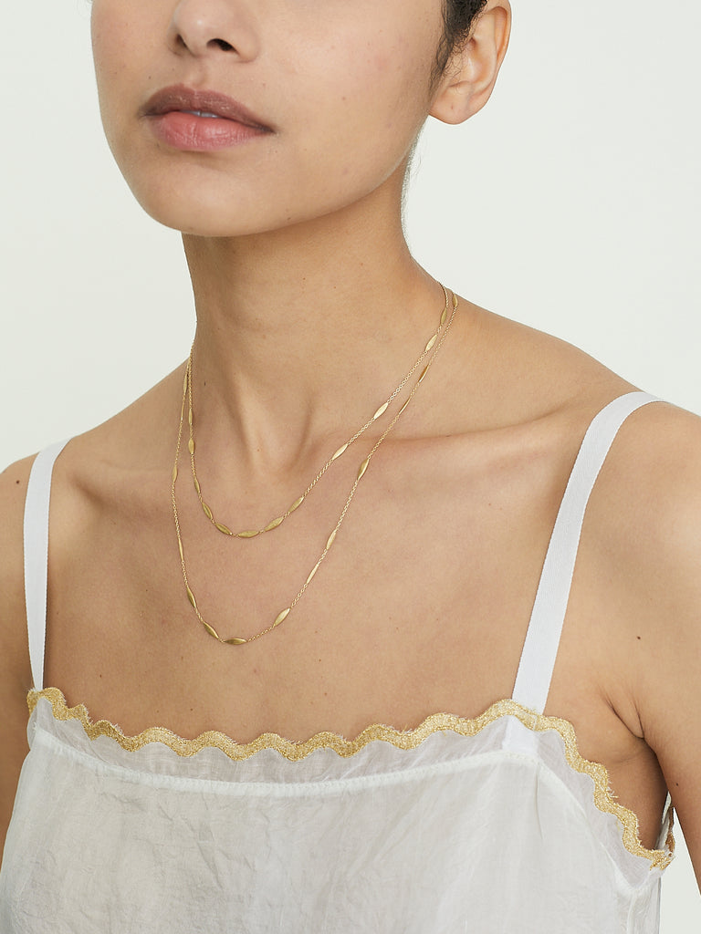 Sia Taylor Medium Grass Seeds Necklace in 18k Yellow Gold