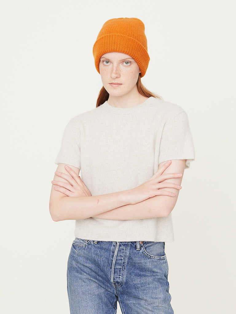 The Elder Statesman Knit SS Top in White