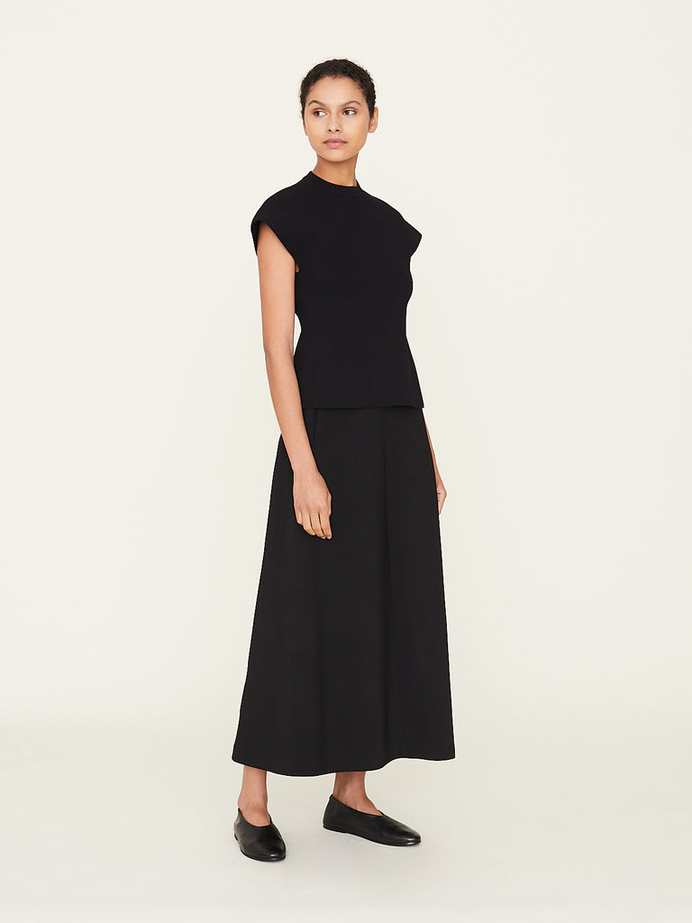 Fforme Ava Long Bias Skirt in Black