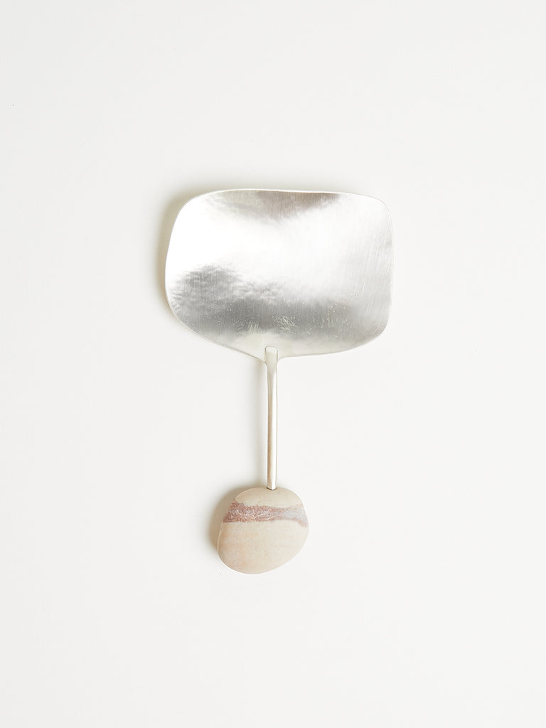 Thalia-Maria Georgoulis Medium Silver Serving Spoon in Light Brown/White