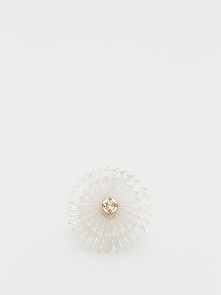 Alice Cicolini Summer Snow Cocktail Ring in 9k Yellow Gold with Green Amethyst, Rose Quartz and Yellow Diamond
