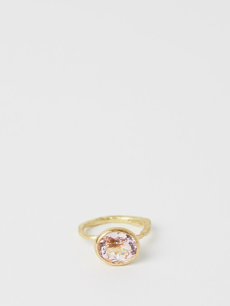 Disa Allsopp Oval Pink Tourmaline 18K Gold Organic Ring