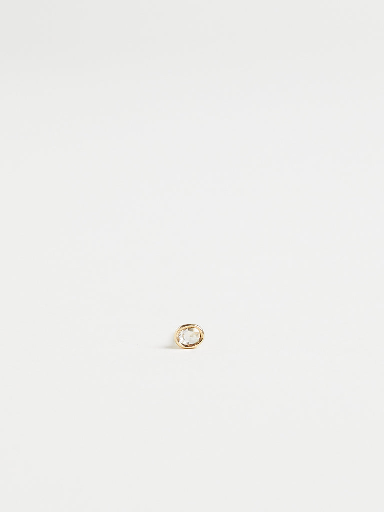 Myrto 015 Oval Phoebe Single Earring with 0.12ct Brown Diamond on 18k Yellow Gold