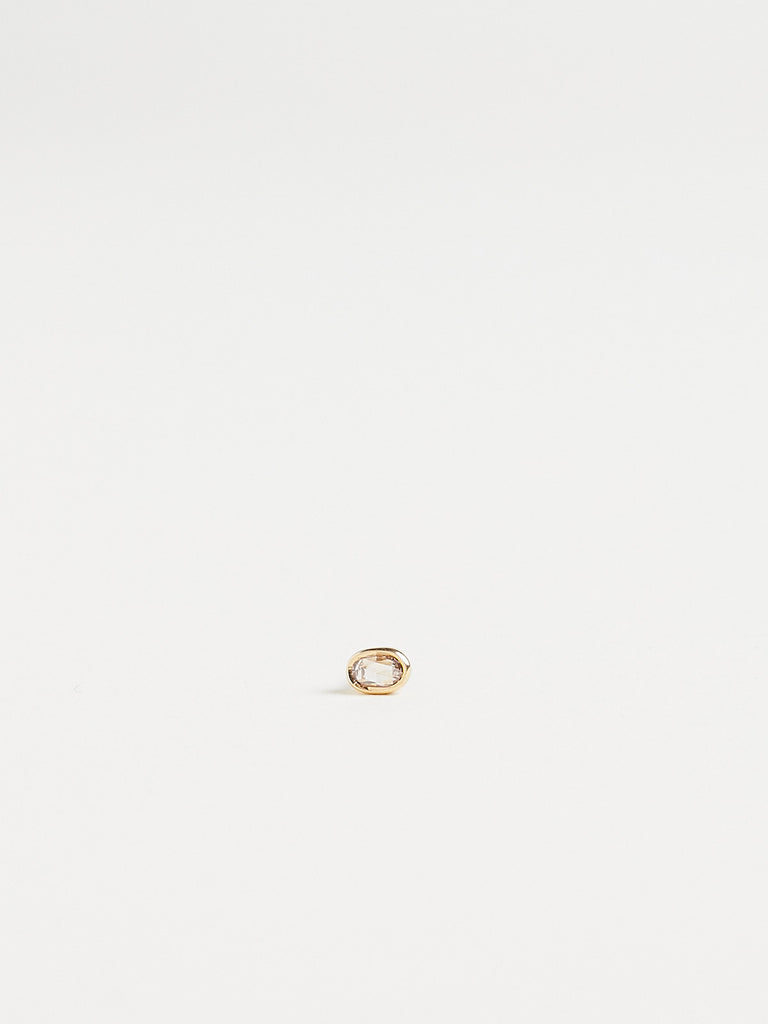 Myrto 016 Oval Phoebe Single Earring with 0.12ct Brown Diamond on 18k Yellow Gold