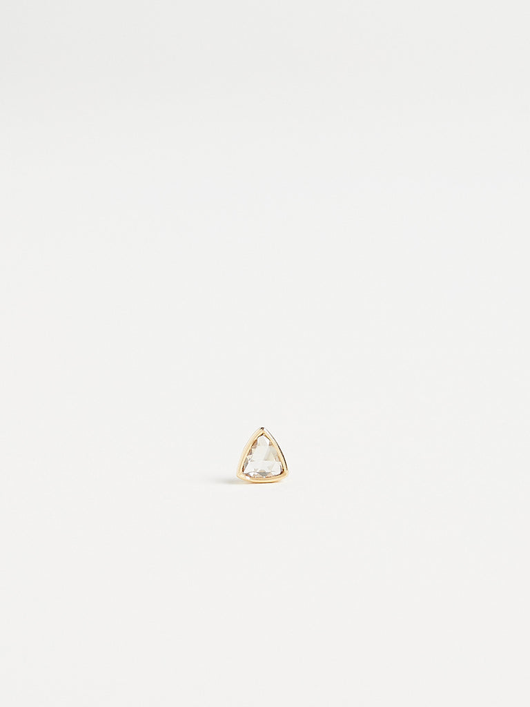 Myrto 017 Triangle Phoebe Single Earring with 0.26ct Brown Diamond on 18k Yellow Gold