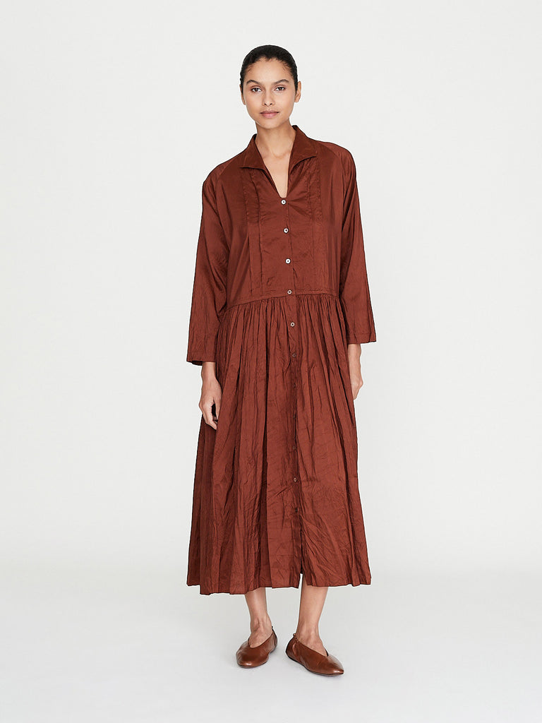 Christian Peau - Silk Dress in Terracotta