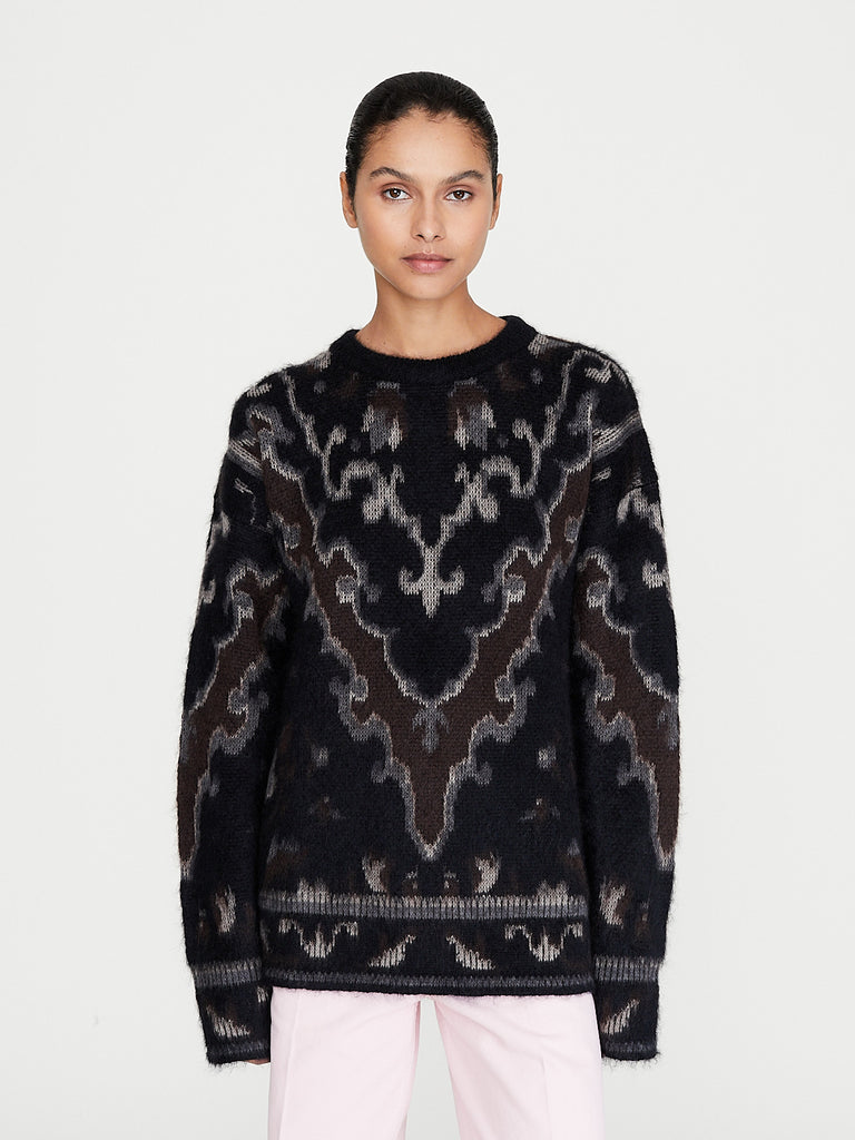 CristaSeya - Cashmere Oversized Carpet Sweater in Black/Brown