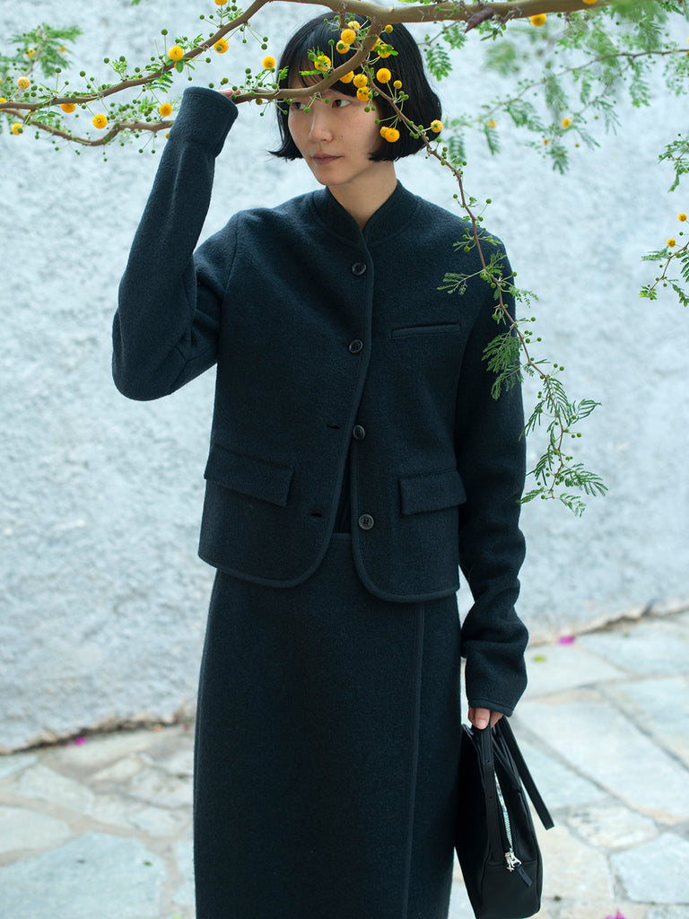 Rier - Walker Jacket Women in Plombe Felted