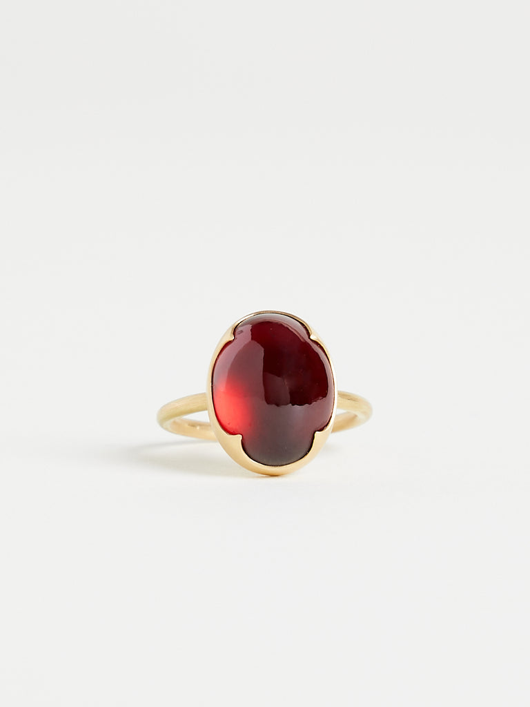 Gabriella Kiss Large Oval Hessonite Garnet Ring in 18k Yellow Gold