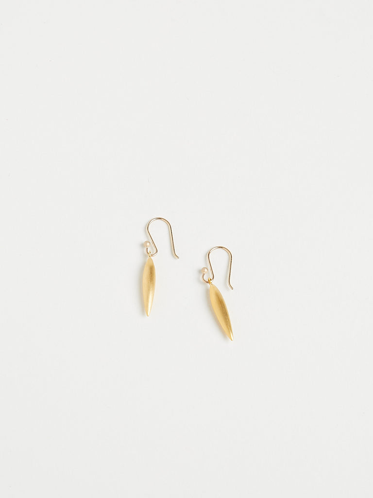 Ted Muehling Small Rice Earrings in Yellow Gold Plate