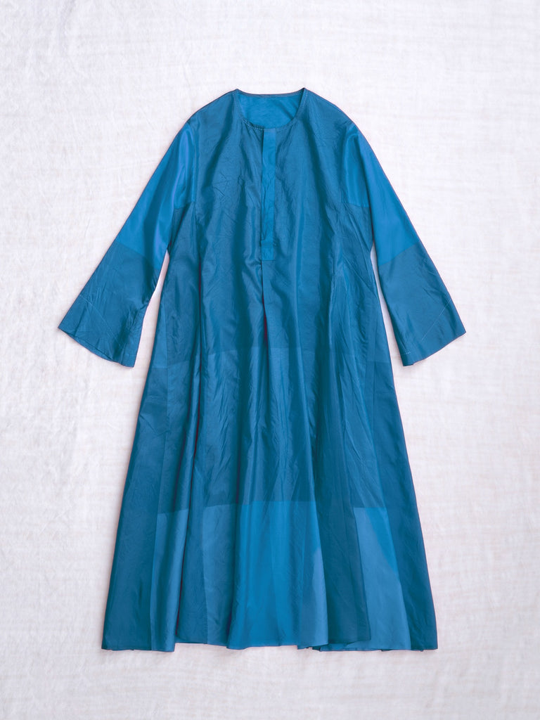 dosa cotton dress DOSA - Blue 100% Khadi Cotton Knit Long Sleeve Dress w/ Pockets