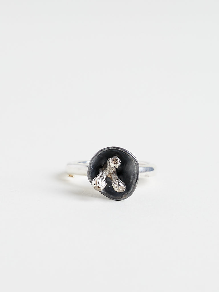 Rosa Maria - Tatoom Ring in Sterling Silver with Cognac Diamonds