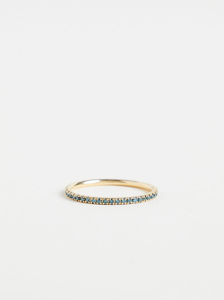 Ileana Makri - Thread Band with Baby Blue Diamonds on 18k Yellow Gold
