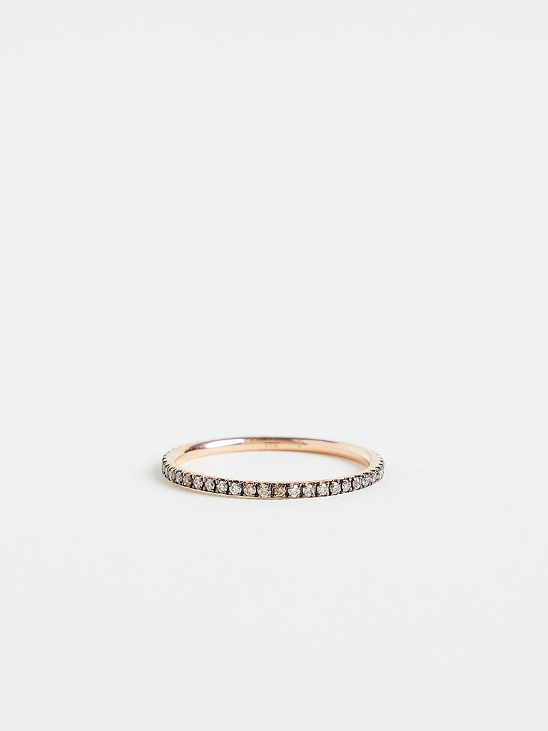 Ileana Makri - Thread Band in 18k Pink Gold With Brown Diamonds