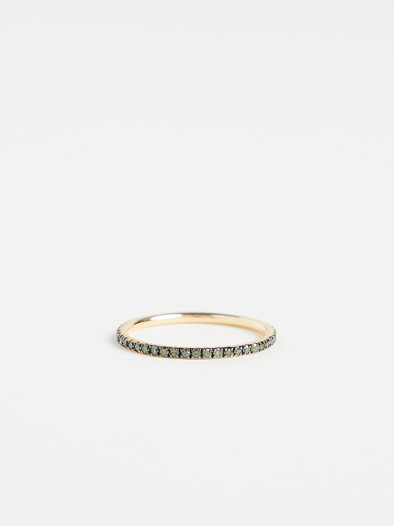Ileana Makri Thread Band with Baby Green Diamonds in 18k Yellow Gold