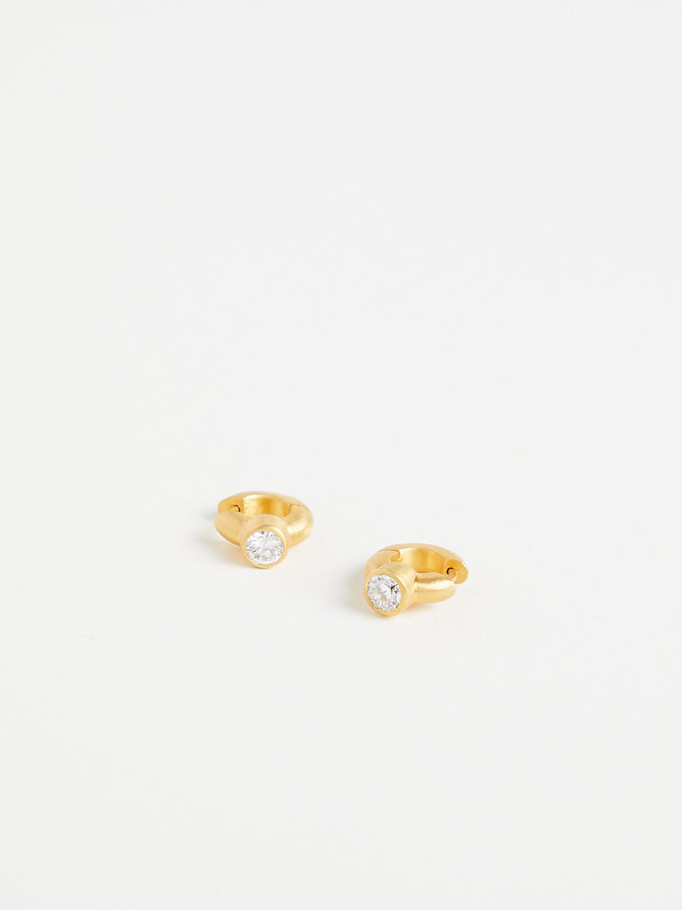 Darius - 6.5mm Diamond Signature Hoops in 18k Yellow Gold