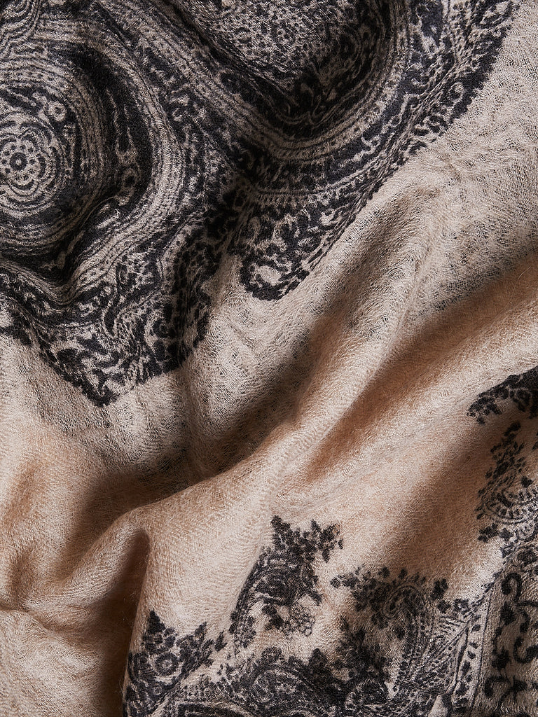 Denis Colomb - Shalimar Fuzzy Feutre Shawl in Light Coffee & African Night