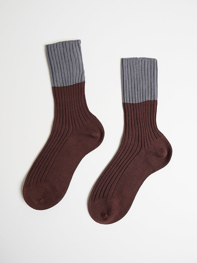 Sofie D'Hoore - Four Bi-Coloured Ribbed Crew Socks in Combi 5