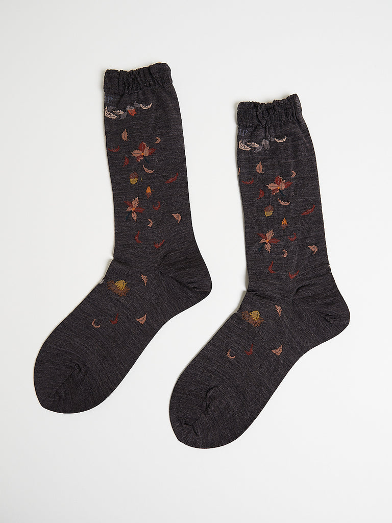 Antipast - Wind & The Acorn Tree Socks in Dark Brown