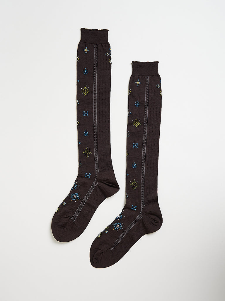 Antipast - Like A Jewelry High Socks in Dark Brown