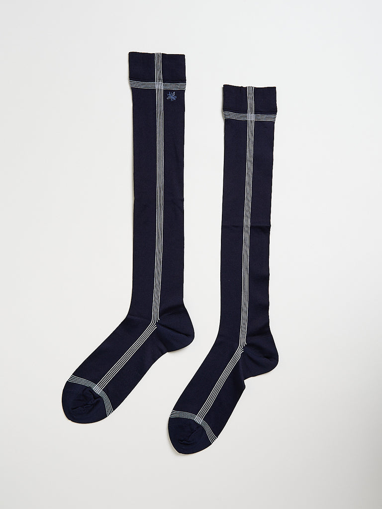 Antipast - Side Line Silk High Socks in Navy