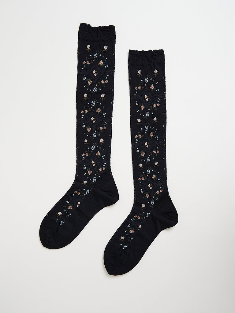 Antipast - Rose Wall High Socks in Black