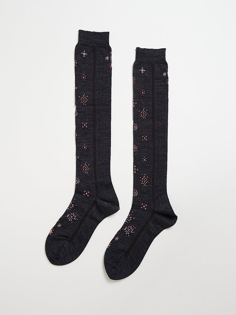Antipast - Like A Jewelry High Socks in Charcoal