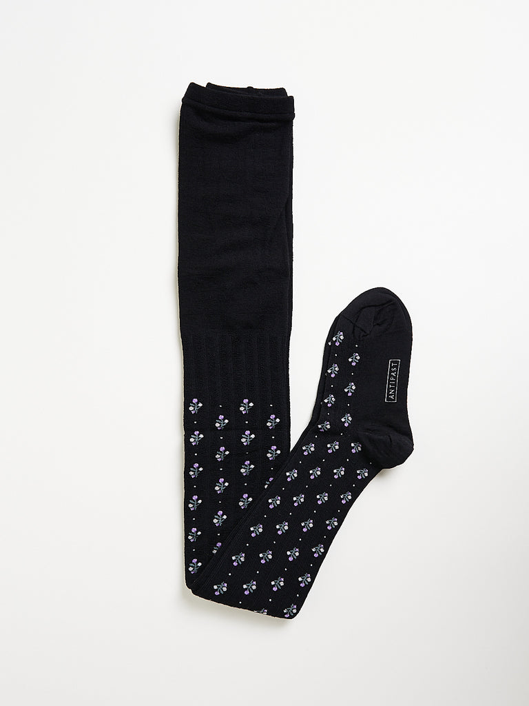 Antipast - Flower Stripe Tights in Black