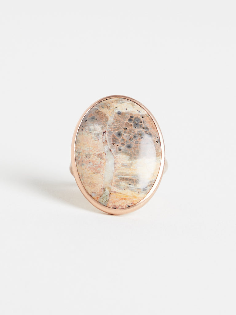 Anaconda - Isla Ring with 12.73ct Melange Jasper on 9k Rose Gold