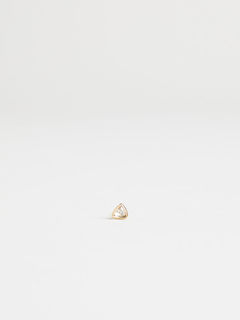 006 Triangle Phoebe Single Stud with 0.04ct Brown Diamond on 18k Yellow Gold