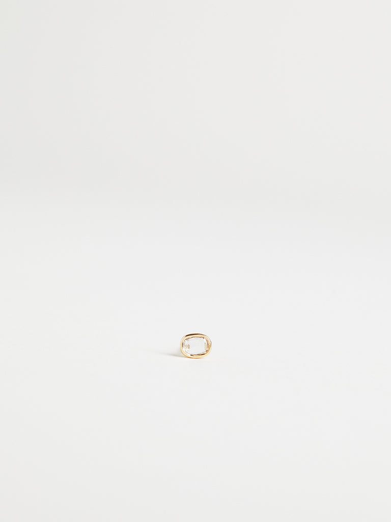 007 Oval Phoebe Single Stud with 0.15ct Brown Diamond on 18k Yellow Gold