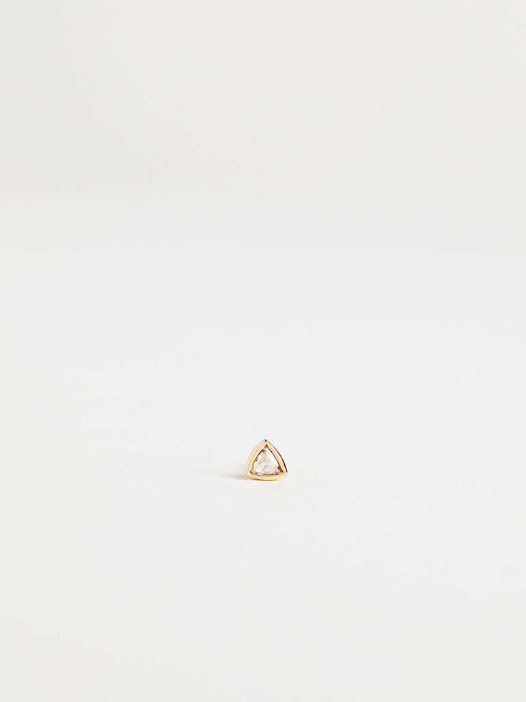 013 Triangle Phoebe Single Stud with 0.08ct Brown Diamond on 18k Yellow Gold