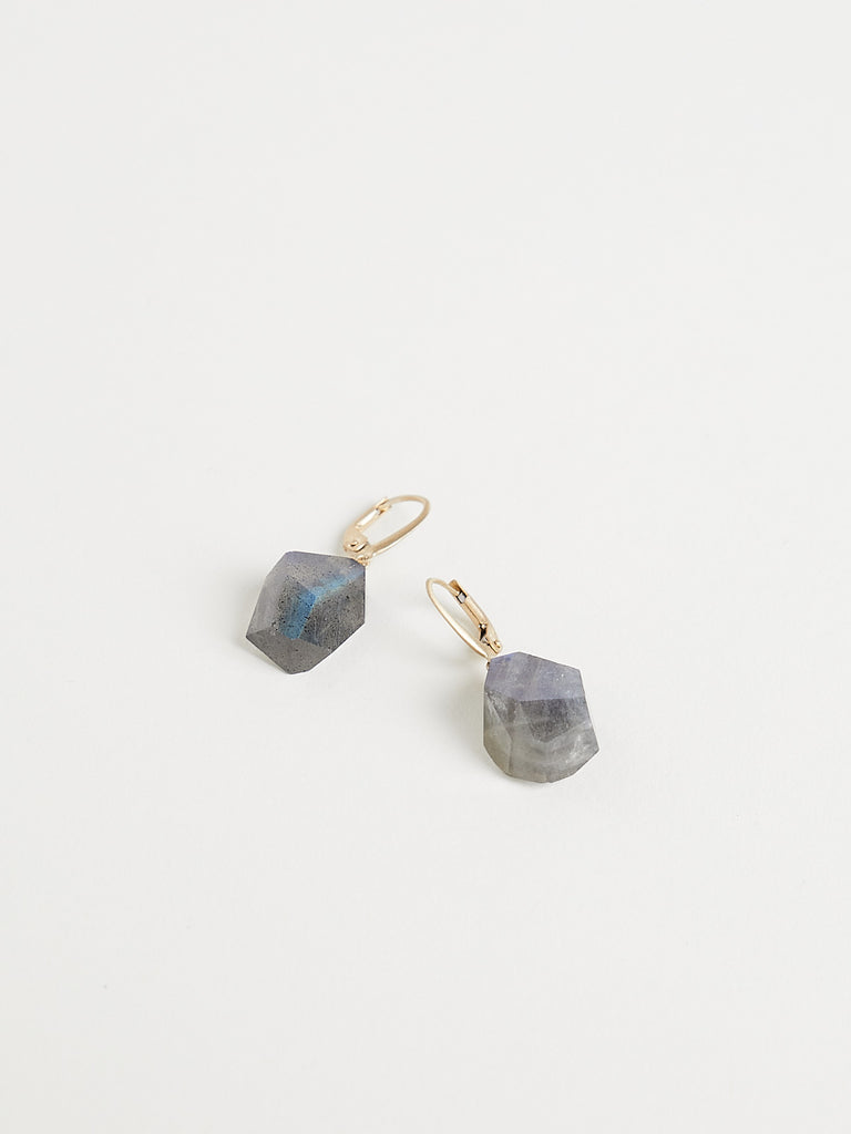 Anaconda - Candy Momo Earrings with 23.09ct Labradorite on 9k Yellow Gold