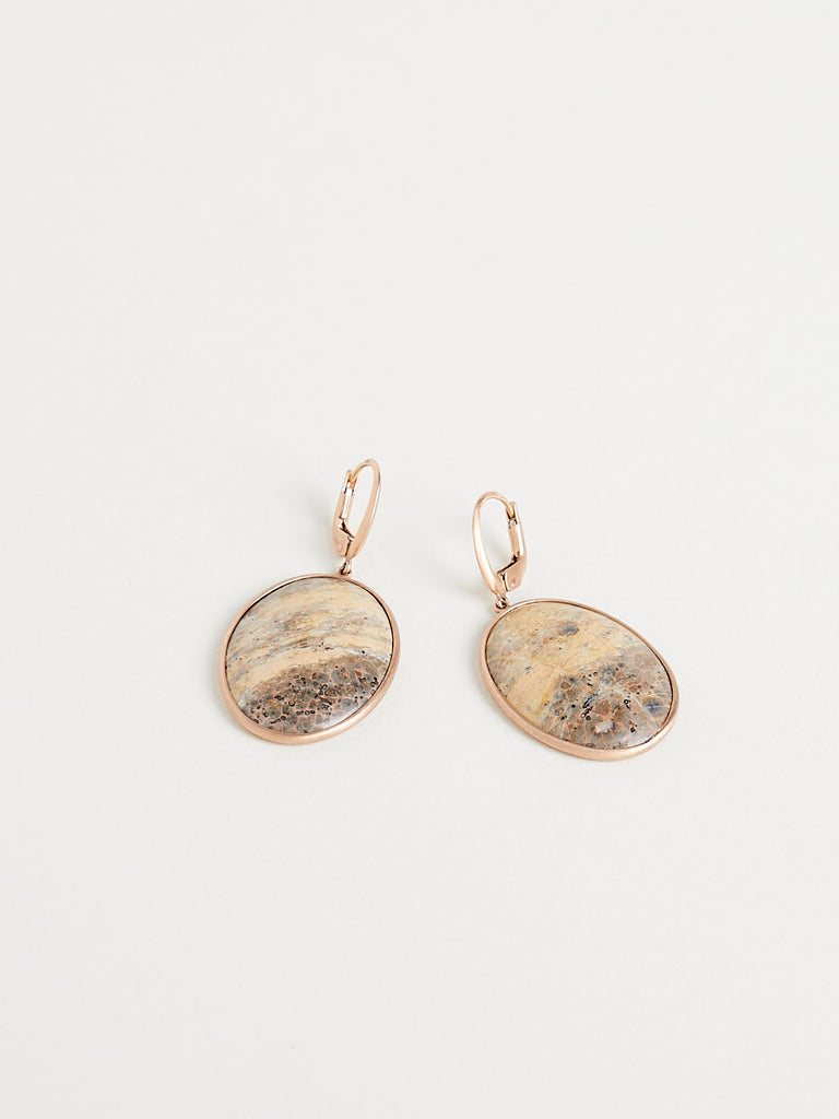 Anaconda - Dragonfly Earrings with 23.13ct Melange Jasper on 9k Rose Gold