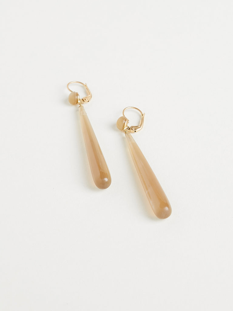 Anaconda - Mini Essence Earrings with 17.4ct Blond Horn on 18k Yellow Gold