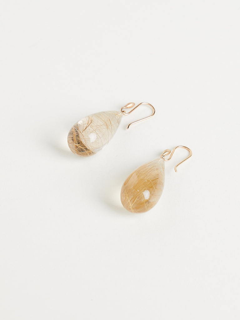 Ted Muehling - Handcut Rutilated Quartz Drop Earrings