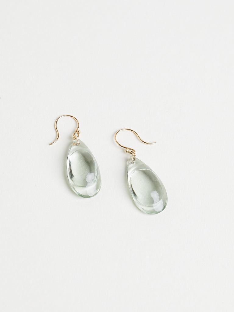 Ten Thousand Things - Green Amethyst Droplet Earring on 18k Yellow Gold