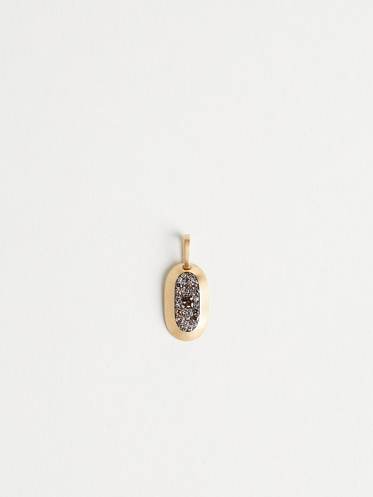 Shola Branson - Small Cartouche Pendant with Brown Diamonds in 18k Yellow Gold