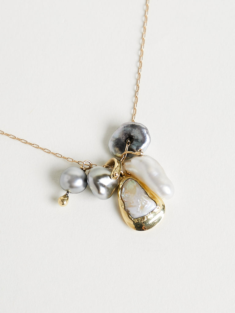 Ten Thousand Things - American Natural Pearl Charm Necklace on 18k Yellow Gold