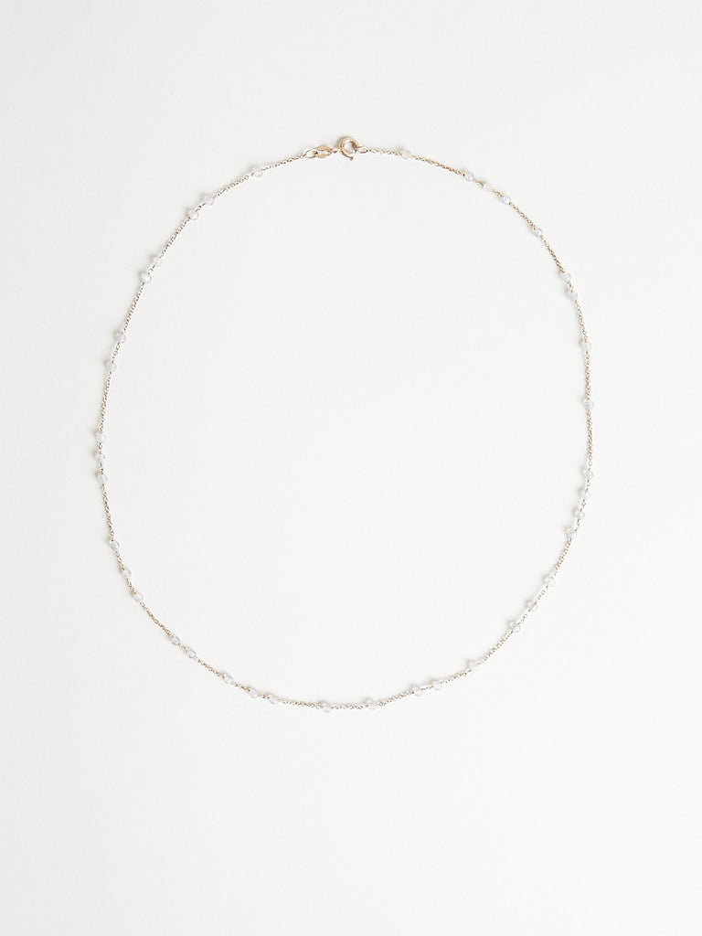 Anaconda - Glitter Necklace 3.69ct Grey Moonstone on 18k White Gold