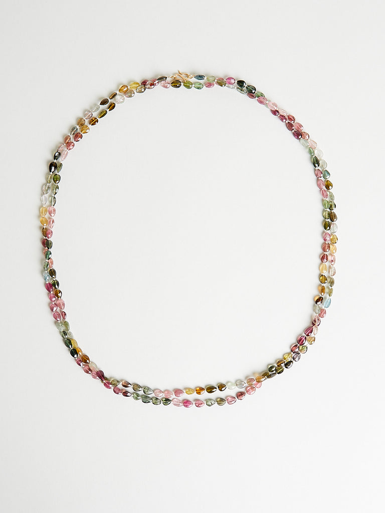 Anaconda - S Leah Necklace with 133.13ct Multicolour Tourmaline on Cotton Wire