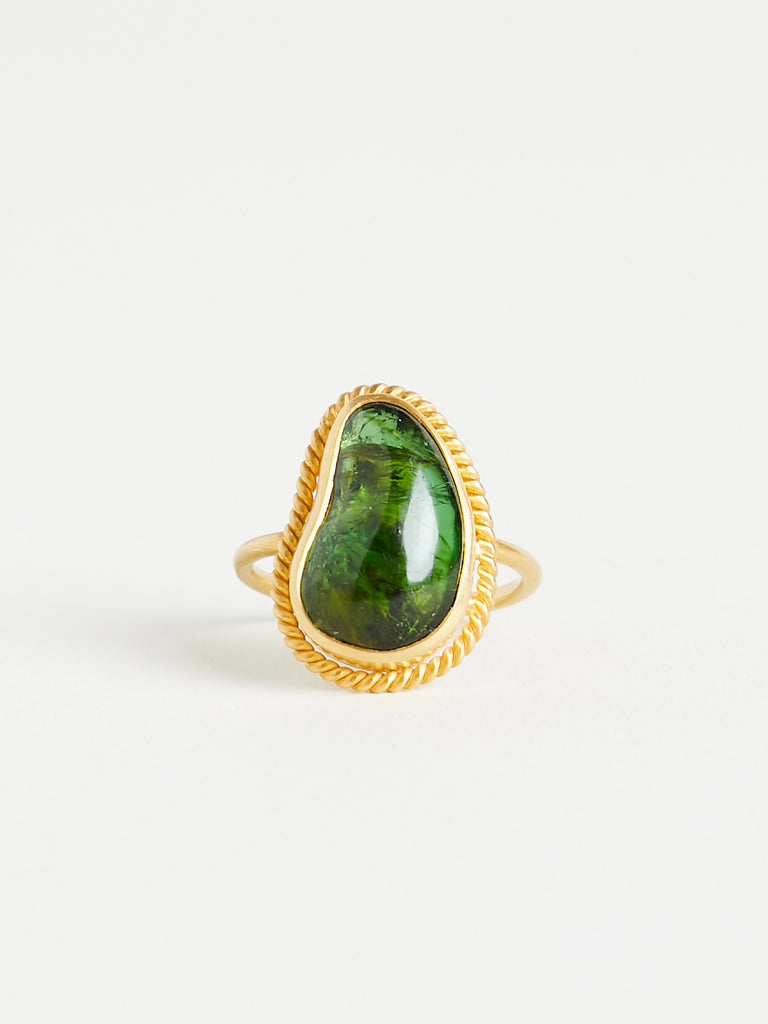 Pippa Small - Cup Ring in 18k Yellow Gold with Green Tourmaline