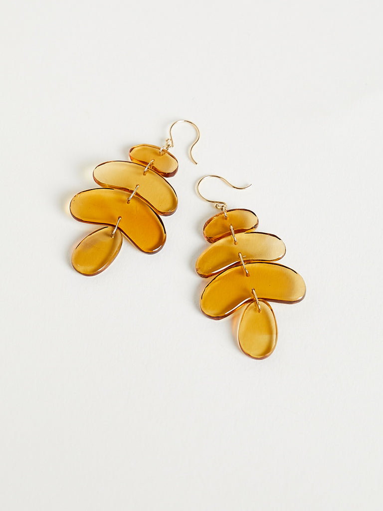 Ten Thousand Things - Citrine Small Flat Totem Earrings on 18k Yellow Gold