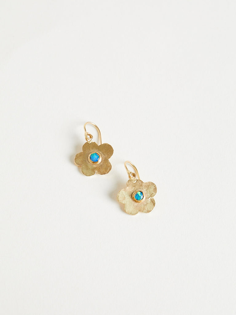 Judy Geib - Cute Cherry Blossom Earrings in 18k Gold with Opals
